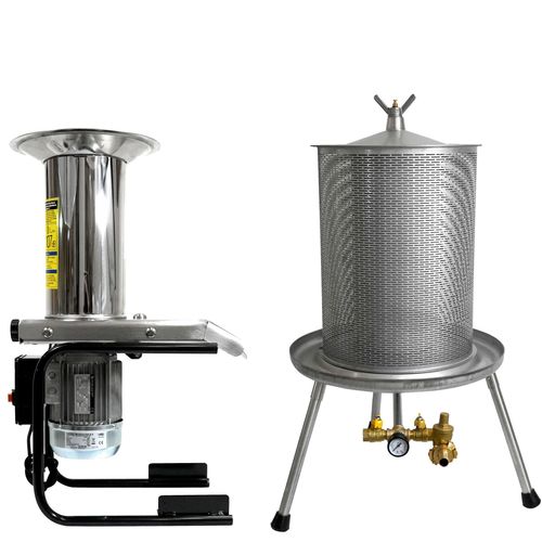 SETANGEBOT Obsmühle Obstpresse 40L Hydropresse + Obstmuser Häcksler 500kg /Std.