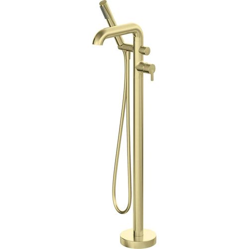 Wannenarmatur freistehend mit Brausegarnitur, Gold gebürstet, SILIA-30