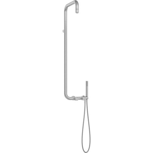 Duschsystem mit Duscharmatur, Stahl gebürstet, SILIA-30