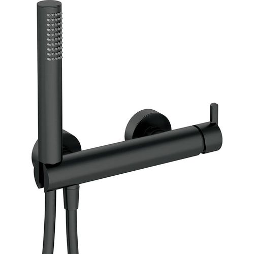 Duscharmatur mit Brausegarnitur, schwarz, SILIA-30