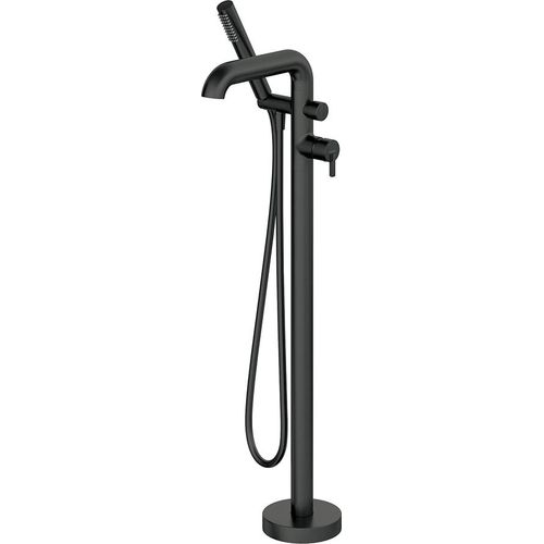 Wannenarmatur freistehend mit Brausegarnitur, schwarz, SILIA-30