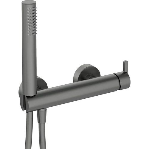 Duscharmatur mit Brausegarnitur, titaniumfarben, SILIA-30