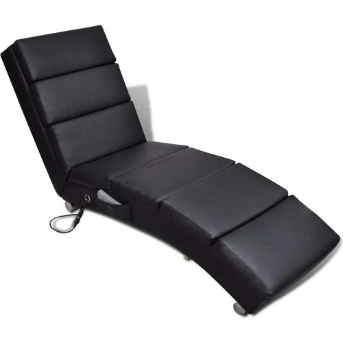 Ankonbej Massage-Chaiselongue Schwarz Kunstleder