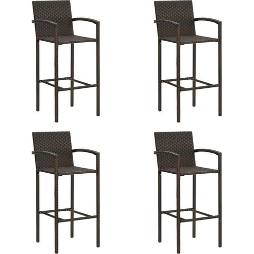Ankonbej Barhocker 4 Stk. Braun Poly Rattan