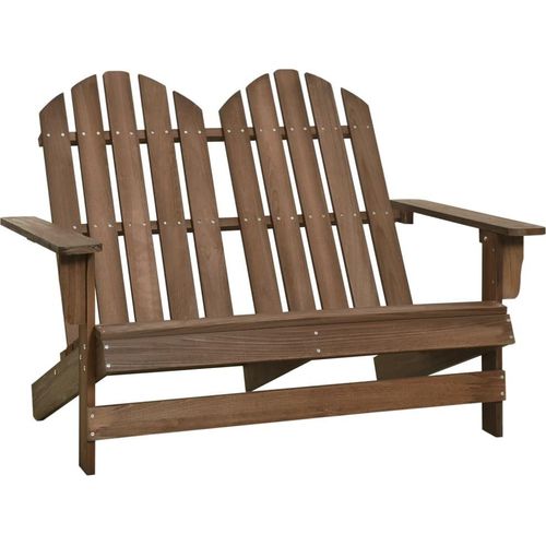 Ankonbej 2-Sitzer Adirondack-Gartenbank Massivholz Tanne Braun