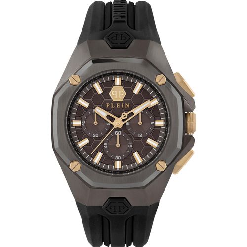 Philipp Plein PWTBA0323 OCTAGON HYPER-$PORT braun schwarz Silikon Herren Uhr NEU