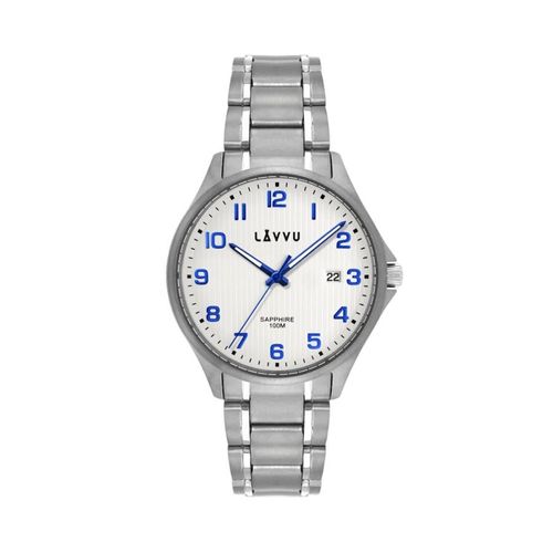 Herrenuhr aus Titan mit Saphirglas Lavvu LWM0150, Titan Lille Hammer White