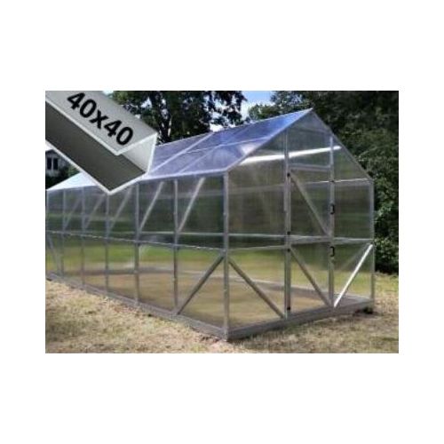 POLYCARBONAT GEWÄCHSHAUS - TREIBHAUS »HAUS VICTORIA« B3m x L8m, 6mm PC + 2x Türen inkl. Fenster + 2x Dachfenster + 2x aut. Fensteröffner + Fundament