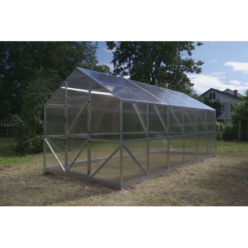 POLYCARBONAT GEWÄCHSHAUS - TREIBHAUS »HAUS VICTORIA« B3m x L10m, 6mm PC + 2x Türen inkl. Fenster + 3x Dachfenster + 3x aut. Fensteröffner + Fundament