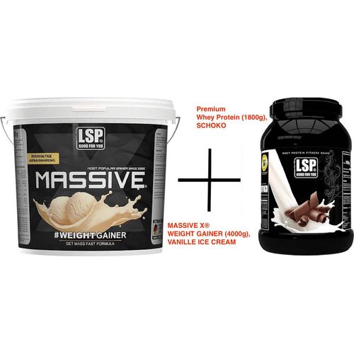LSP MASSIVE X® Weight Gainer + Premium Whey Protein Schoko, pulver