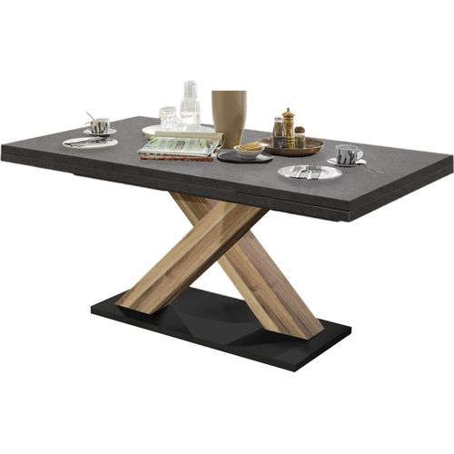 Esstisch ausziehbar Elene 160x90x76 Plankeneiche/Graphit 13986-160