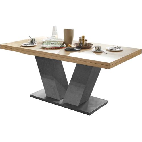 Esstisch ausziehbar Elena 160x90x76 Graphit/Asteiche 13991-160
