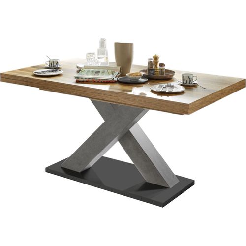 Esstisch ausziehbar Elene 180x90x76 Graphit/Plankeneiche 13984-180