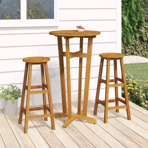 Ankonbej 3-tlg. Bar-Set Massivholz Akazie