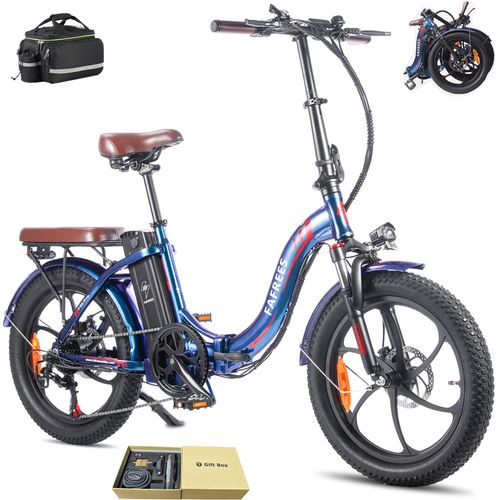 E-bike klapprad 36 V 18 Ah 648 Wh 20 Zoll Rostfreie Aluminiumlegierung Wasserdicht IPX5 bis zu 120 - 150 km Citybike 7 Gang, Blau