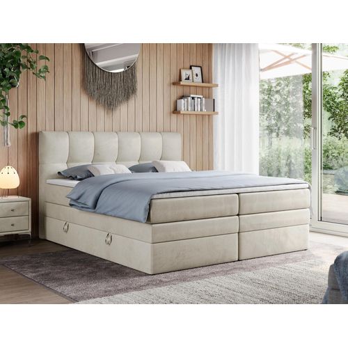 Boxspringbett mit Doppelmatratze - ALVIN-KING - 140x200cm - Beige - H3