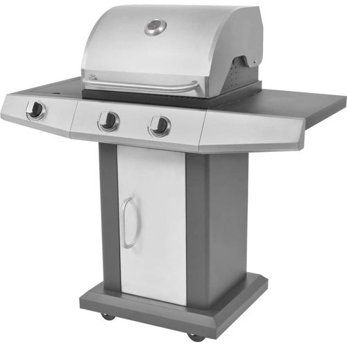 Gasgrill 2+1 Flammen Schwarz und Silbern