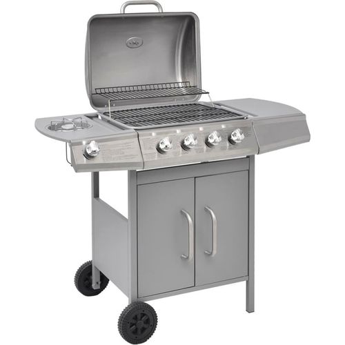 Gasgrill 4+1 Flammen Silbern