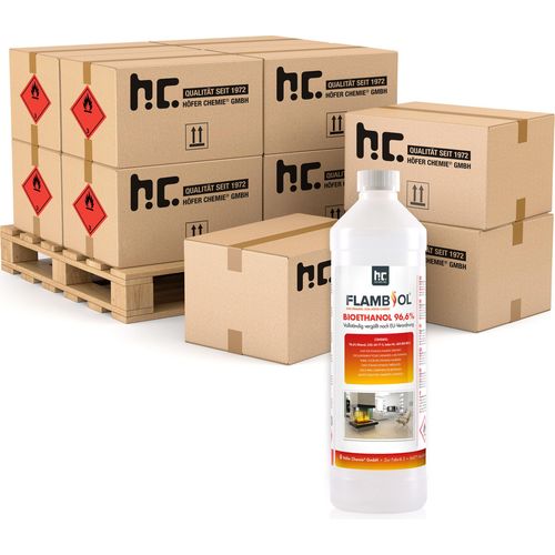 540x 1 L FLAMBIOL® Bioethanol 96,6% Premium für Ethanol-Tischkamin in Flaschen