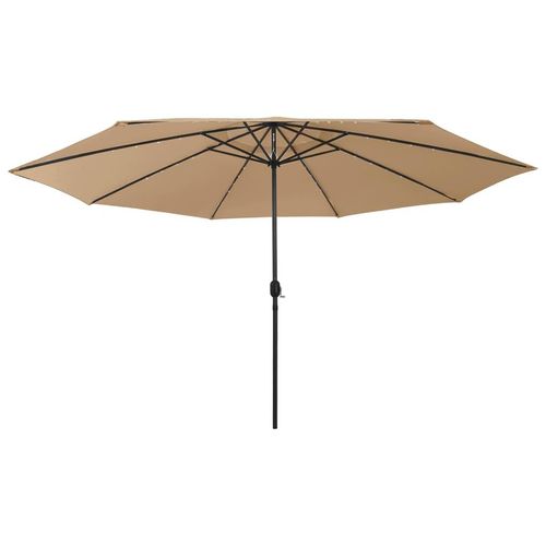 Sonnenschirm mit LED-Leuchten und Metallmast 400 cm Taupe , Markisen Design 2024