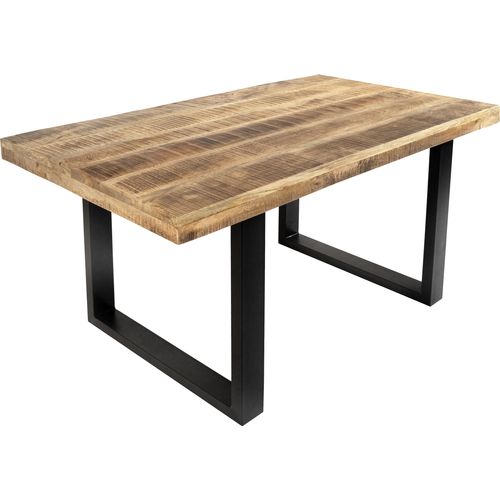 Esstisch Mango Massiv naturfarben 120 x 80 cm U-Gestell schwarz RIO