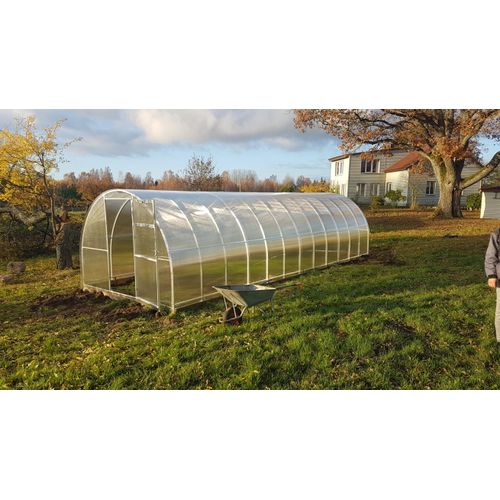 TITANIUM POLYCARBONAT GEWÄCHSHAUS - TREIBHAUS - Belastung 180 kg/m2 - 3m x 8m, 6mm Polycarbonat + 2x Fenster + 2x aut. Fensteröffner + ALU Fundament