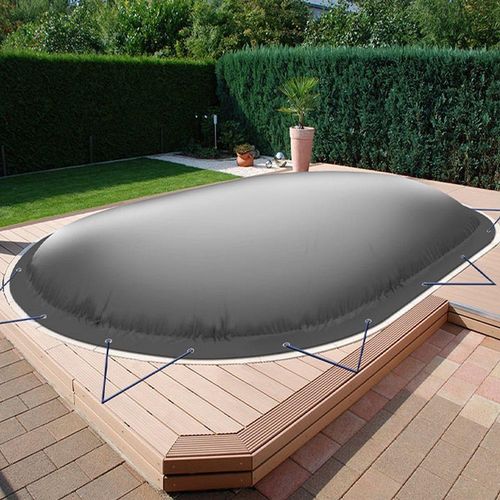Aufblasbare Poolabdeckung Ovalpool 490 x 300 cm I Oval Pool 4,9 x 3 m I anthrazit (RAL7016)
