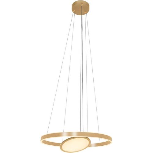 LED Hängeleuchte, Metall, Gold, H 150 cm