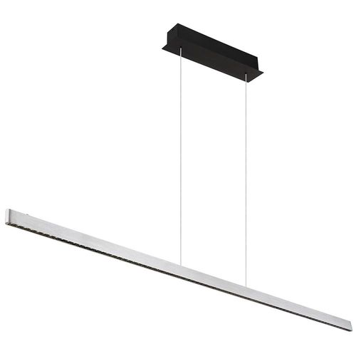 LED Pendelleuchte, Metall,, Alu, Silber, L 120 cm
