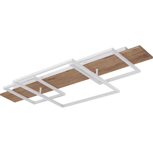 LED Deckenleuchte, Holzoptik, Memoryfunktion, L 95 cm