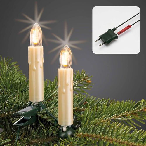 LED Tannenbaum Lichterkette mit Wachstropfen Made-in-Germany, 30 Lichter, innen