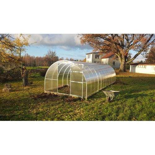 TITANIUM POLYCARBONAT GEWÄCHSHAUS - TREIBHAUS - Belastung 180 kg/m2 - 3m x 6m, 6mm Polycarbonat + 1x Fenster + 1x aut. Fensteröffner + ALU Fundament