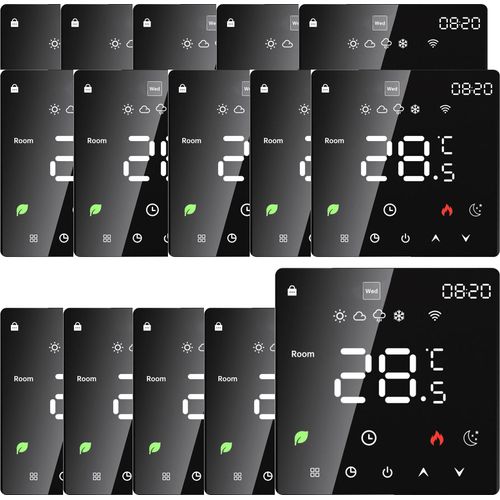 15X Digital LCD Raumthermostat Thermostat Wandthermostat Unterputz Fussbodenheizung fuer Warmwasserbereitung/Boiler mit woechentlich programmierbarer Funktion,Schwarz