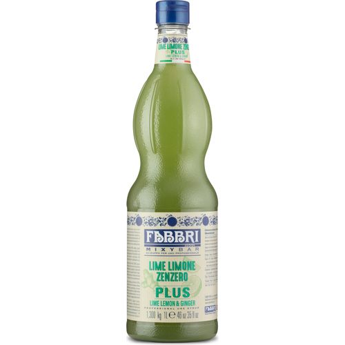 Food-United MIXYBAR-PLUS Limette & Zitrone FABBRI Sirup 12x1L PET-Flasche - sciroppo di lime aus Italien - ohne Aroma- Farb- & Konservierungsmittel geeignet für Cocktails mit & ohne Alkohol & Mojitos - oder auch für Limonade Eistee Mocktails, GVO-Fr