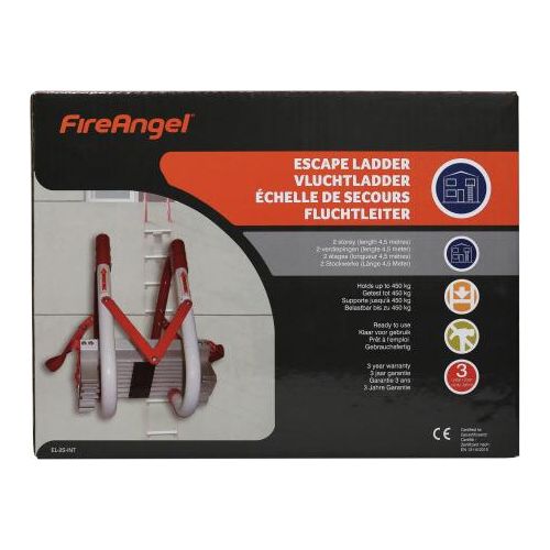 FireAngel Rettungsleiter 4,5 m Metall mit Abstandshalter