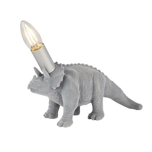 Triceratops Tischleuchte Dinosaurier grau