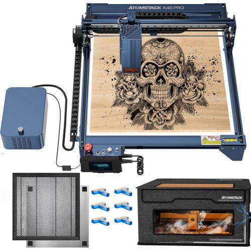 ATOMSTACK A40 PRO Gräviermaschine mit FB2 Schutzbox und Honeycomb Arbeitsplatz