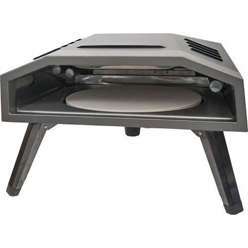 CHEFGASTRO BBQ Pizzaofen | HxBxT 37x56,2x70,2cm | 7,5 kW | inkl. Ø37cm Pizzastein| Stahl pulverbeschichtet | Schwarz