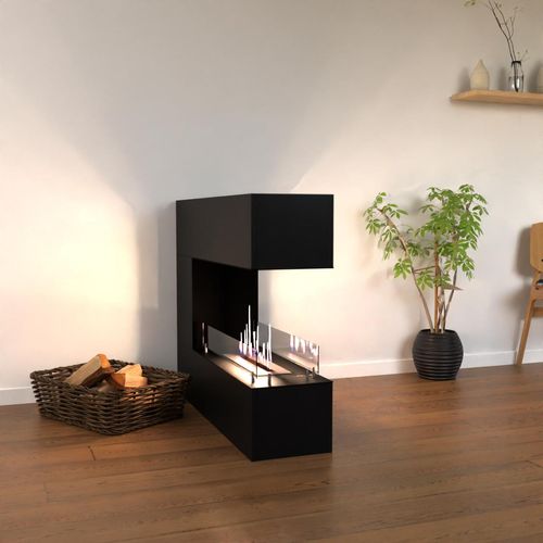 GLOW FIRE Ethanol Kamin 'Oakland mini' | Ethanolofen in schwarz mit 3 Std. Brenndauer und 3 KW Heizleistung | BxHxT: 110x90x30 cm