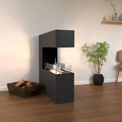 GLOW FIRE Ethanol Kamin 'Oakland' | Ethanolofen in Grau mit 3 Std. Brenndauer und 3 KW Heizleistung | BxHxT: 110x110x30 cm