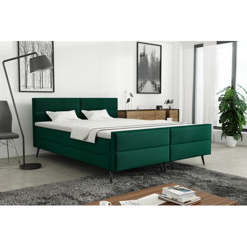 Boxspringbett Schlafzimmerbett GRANADA 120x200cm Stoff Monolith Flaschengrün