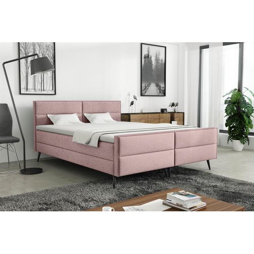 Boxspringbett Schlafzimmerbett GRANADA 120x200cm Stoff Gemma Altrosa