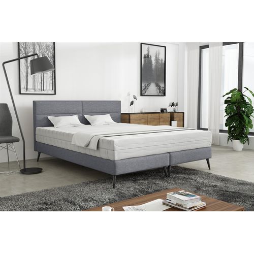 Polsterbett Doppelbett BERGAMO 200x200cm Komplettset Stoff Gemma Dunkelgrau