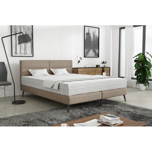 Polsterbett Doppelbett BERGAMO 160x200cm Stoff Gemma Cappuccino ohne Matratze
