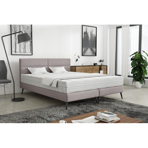 Polsterbett Doppelbett BERGAMO 180x200cm Stoff Gemma Hellgrau ohne Matratze