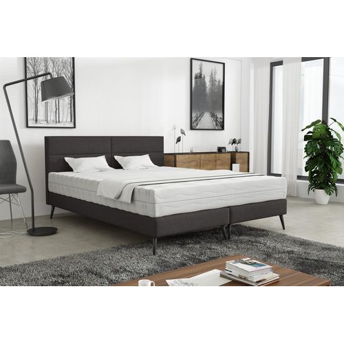 Polsterbett Doppelbett BERGAMO 200x200cm Stoff Gemma Anthrazit ohne Matratze