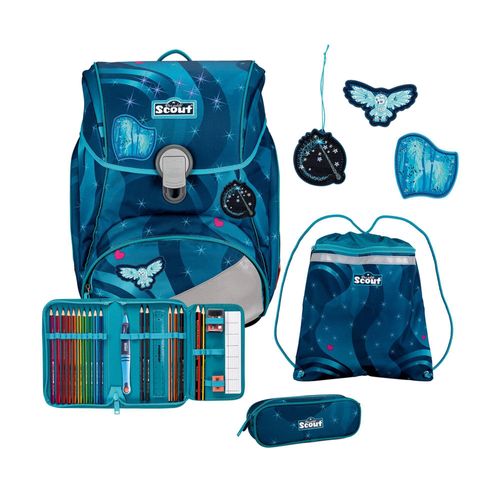 Scout Schulranzen LED Alpha Set 4-teilig Heaven dunkelblau