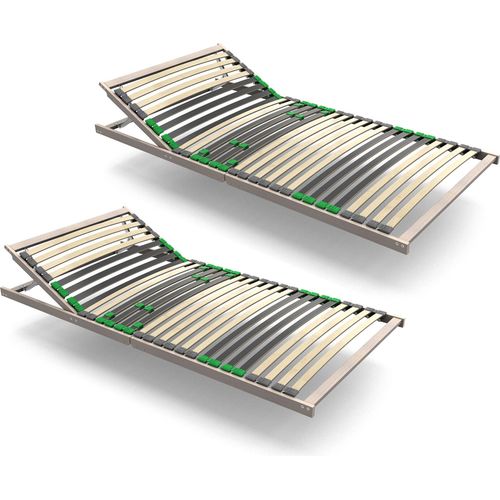 Lattenrost 90x200 verstellbares Kopfteil FERTIG MONTIERT 28 Leisten-2x