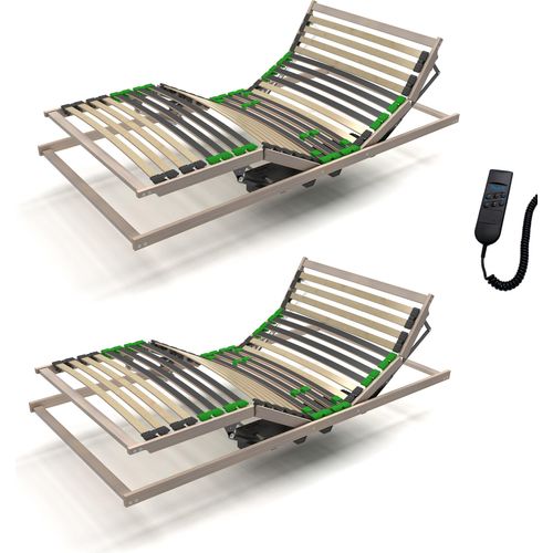 Lattenrost 100x200 cm elektrisch verstellbares Kopf- und Fussteil - 2x