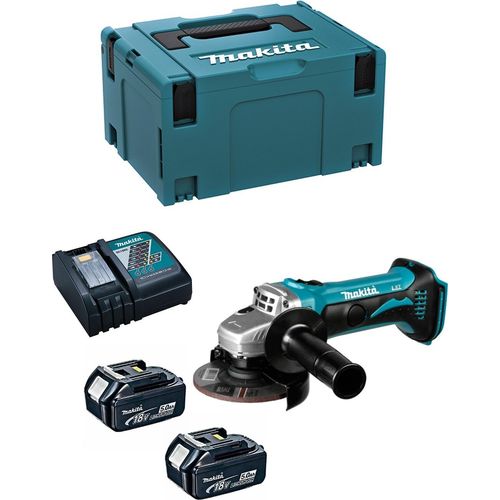 Mini-Winkelschleifer MAKITA DGA452RTJ (2 x 5,0 Ah + DC18RC + MAKPAC 3)